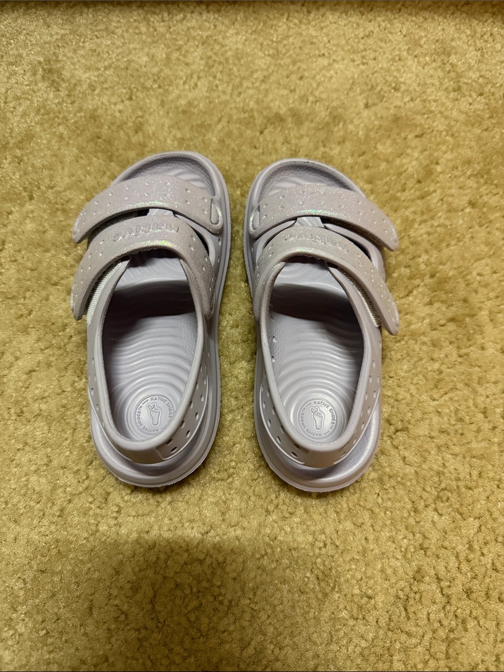 Native Kids Glitter Strap Sandals - Light Pink